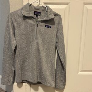 Patagonia Light Gray Patterned Fleece